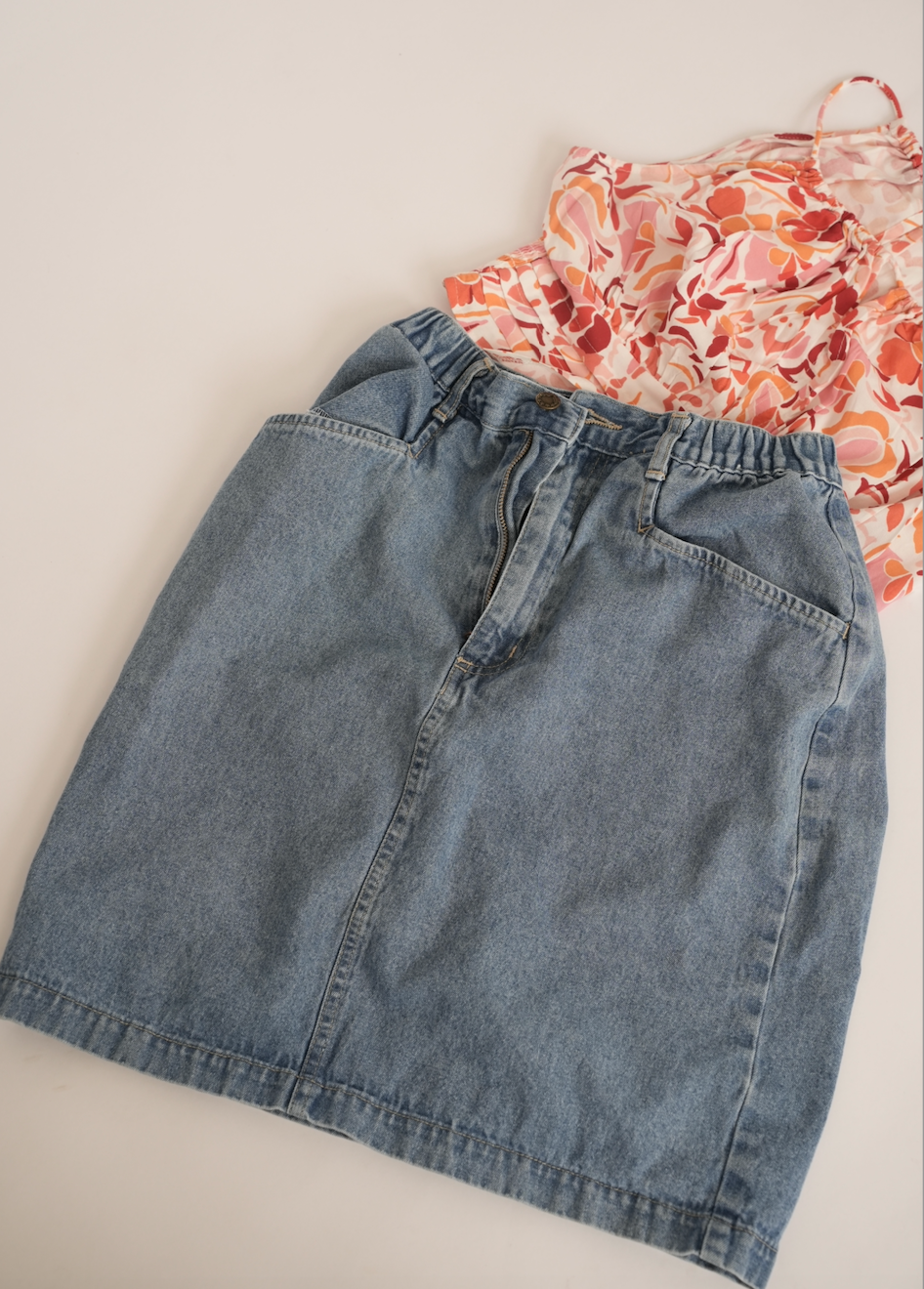 Enagua denim estilo 90’s midi