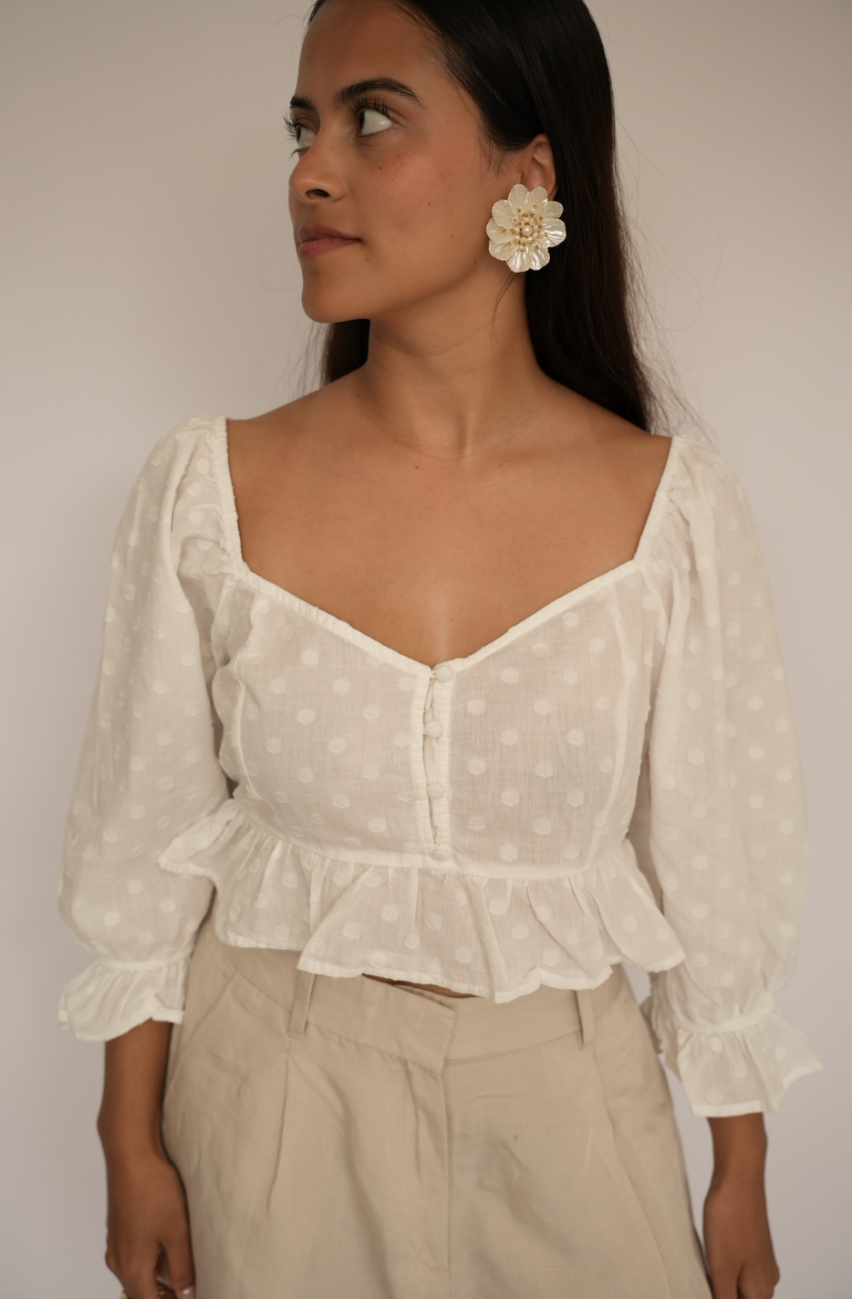 Blusa Blanca Romántica