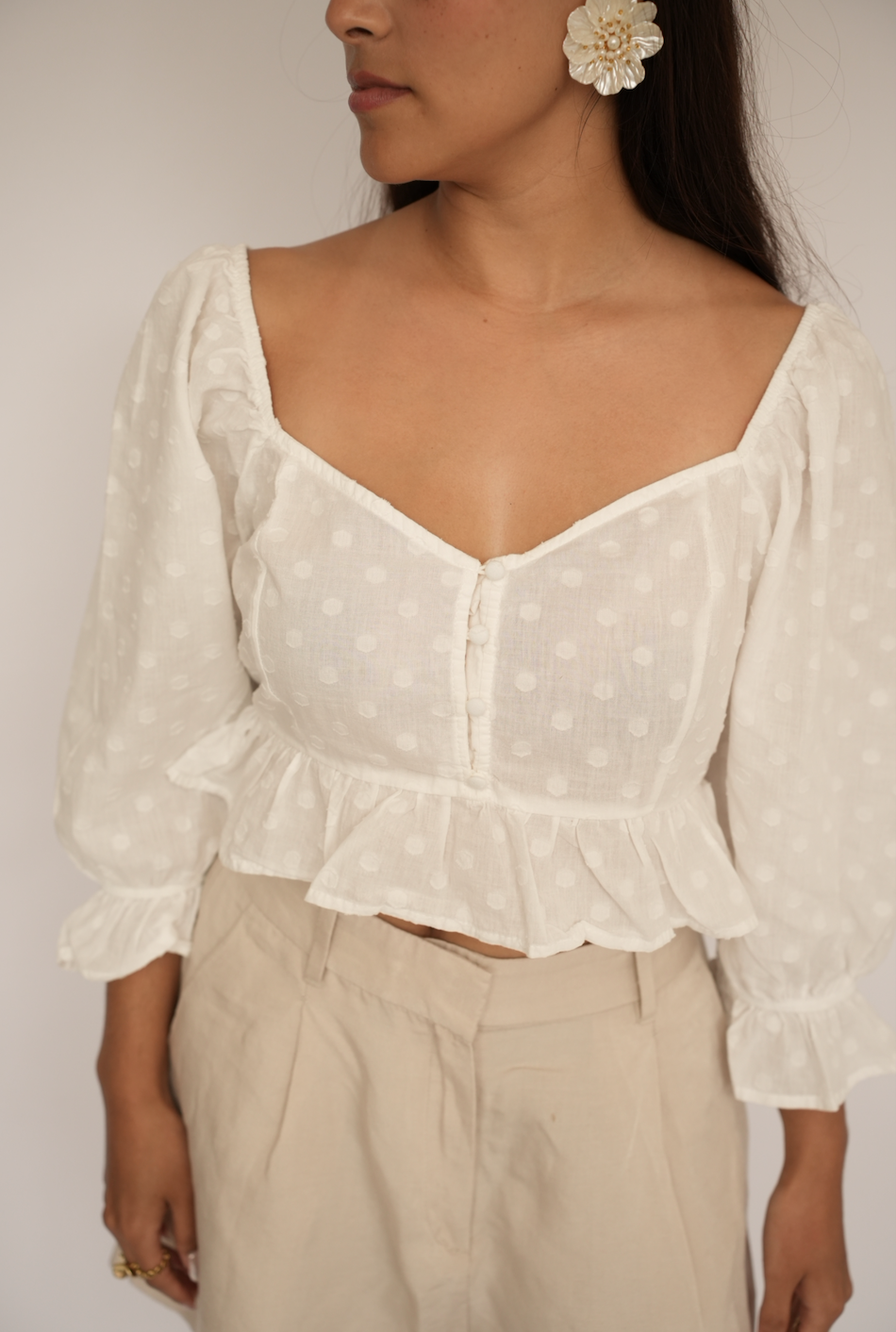 Blusa Blanca Romántica