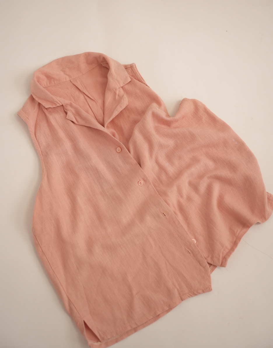 Blusa rosa de lino